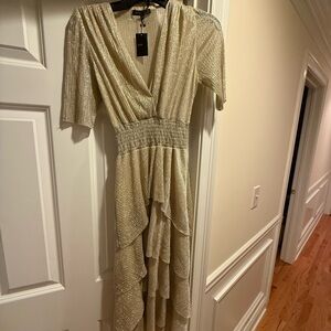 Metallic Gold Maje Dress, Brand New w Tags